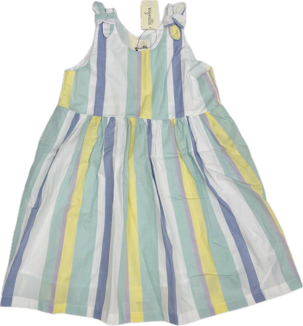 NWT Vignette 10Y Emma Dress in Blue/Yellow Stripe